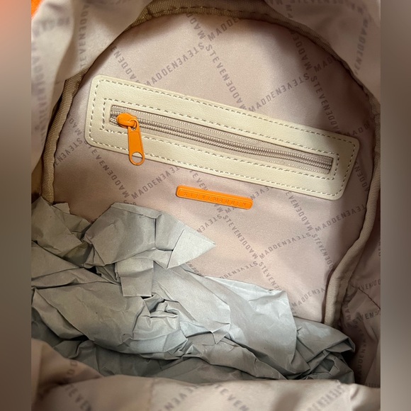 Steve Madden NWT Fun for Halloween? SM Logo Mango / Orange Backpack Bag (P051) - Picture 8 of 10